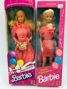 lot 186 image: Set of 2 Barbie Dolls - Happy Birthday & Special Expressions Limited Edition