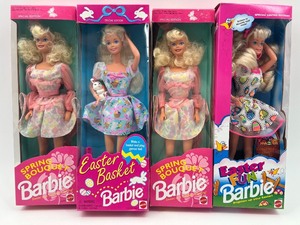 lot 189 image: Set of 4 Special Edition Barbie Dolls - Spring Bouquet and Easter Basket