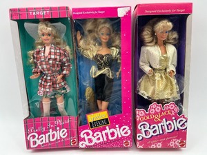 lot 195 image: Set of 3 Exclusive Target Barbie Dolls in Original Boxes