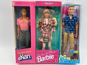 lot 198 image: Collection of 3 Vintage Barbie and Ken Dolls in Original Packaging