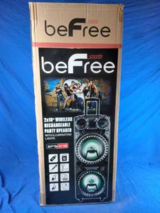 lot 109 image: beFree Sound Bluetooth 10 Subwoofer Bluetooth Portable Party Speaker with 2 Wireless Microphones