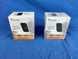lot 113 image: Toucan Scout Wi-Fi Wireless Battery-Powered Security Camera 2-Pack
