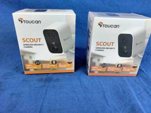 lot 135 image: Toucan Scout Wi-Fi Wireless Battery-Powered Security Camera 2-Pack