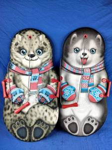 lot 140 image: 2 Snow Buddy Sno-Storm 36 Kiddy Sled with Tow Rope and Handles