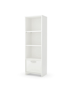 lot 129 image: South Shore Step One 3-Shelf Bookcase with Door - Pure White