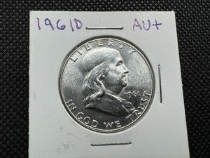 1961 D AU Franklin Half Dollar