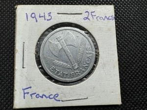 1943 French Wartime 2 Francs