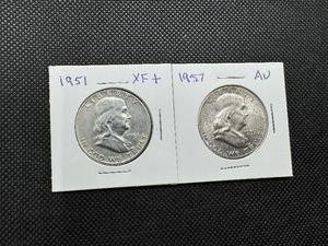 Two Higher Grade Franklin Halves