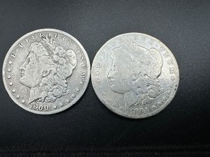 Two Bullion Grade Morgan Dollars, 1884, 1900