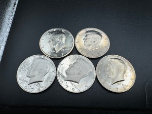 Five Different Proof Kennedy Half Dollars. 1970s, Clad