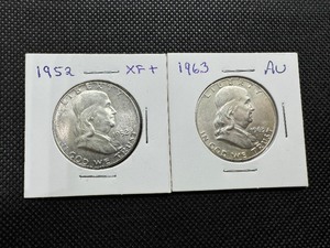 Two Higher Grade Franklin Halves