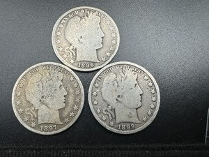 Three Pre 1900 Barber Halves, 1896, 1897, 1899