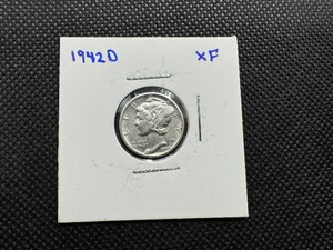 1942 D XF Mercury Dime