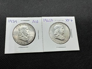 Two Higher Grade Franklin Halves