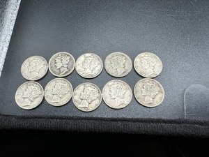 Ten Circulated Mercury Dimes