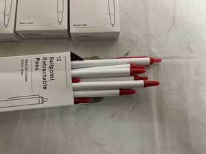 8 x 12 Packs Ballpoint Retractable Pens - Red