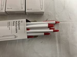 8 x 12 Packs Ballpoint Retractable Pens - Red