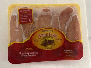 G. 3lbs Gourmet Fillet Boneless Skinless Chicken Breast-Gerber Amish Farm