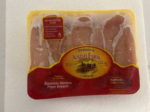 G. 3lbs Gourmet Fillet Boneless Skinless Chicken Breast-Gerber Amish Farm