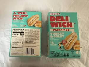 UP.2x 4pk. Hot Pocket Deli Wich Turkey & Colby on a Soft Roll