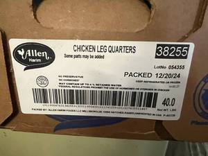 D. 40lbs Chicken Leg Quarters-Allen