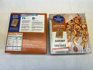 G. 2x 11.3oz Seasoned Catch Shrimp and Sausage