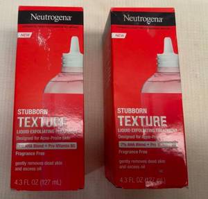 2x 4.3oz Neutrogena Stubborn Texture Exfoliating Treatment-Acne