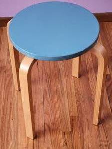 lot 34 image: Robins Egg Blue Ikea Bentwood Stacking Stool