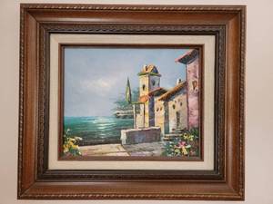 lot 55 image: Euro Waterscape Oil Painting Art Work, B
