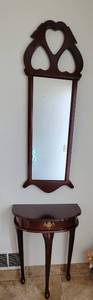 lot 28 image: Mahogany Entry Table and Mirror