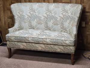 lot 3 image: Sam Moore Hollywood Regency Wingback Settee Loveseat