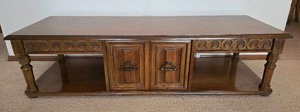 lot 29 image: MCM Vintage Coffee Table with Cabinet Base