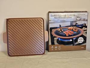 lot 224 image: Copper Chef Square Stove Griddle with Copper Stove Top Grill Set
