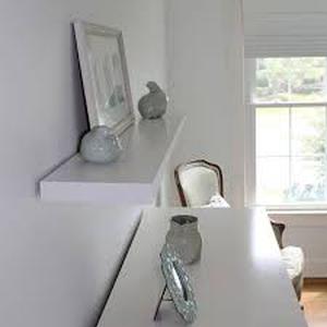 inPlace 47.3 in. W x 10.2 in. D x 2 in. H White MDF Floating Wall Shelf    Customer Returns See Pictures