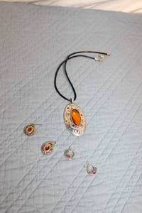 lot 7 image: Bohemian Style Necklace and Earring Set with Colorful Gemstones