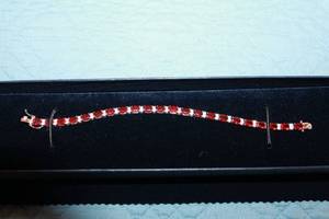 lot 18 image: Stauer Red Gemstone Bracelet in Original Box