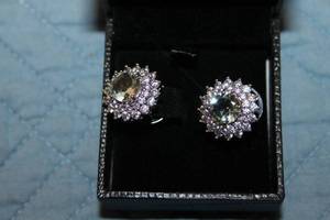 lot 25 image: Gold Coast Rhinestone Stud Earrings in Black Box
