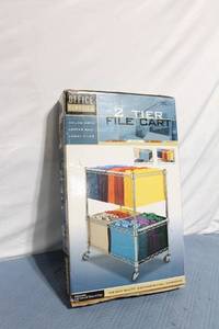 lot 93 image: Office Classics 2-Tier File Cart for Letter & Legal Files