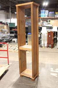 lot 112 image: Tall Wooden Open Bookshelf with Adjustable Shelves