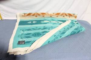 lot A-122 image: 8th Gen Wool Blend Blanket with Southwestern Design