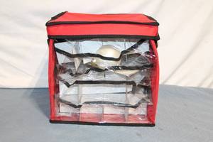 lot 144 image: Christmas Ornament Storage Box with 9 Festive Ornaments