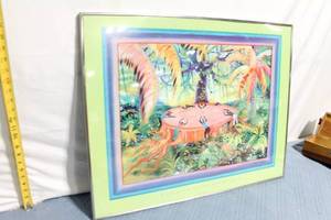 lot 184 image: Framed Artwork Mourning in the Rainforest
