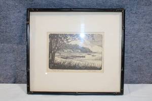 lot 207 image: Framed Art Print Peaceful Peninsula by Harlan Scheffler