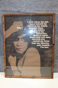 lot 212 image: Framed Vintage Style Artwork with Thought Provoking Text