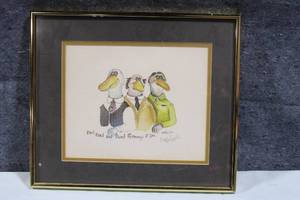 lot A-231 image: Framed Artwork - Bird, Byrd and Burd Attorneys at Law by Mel Lock