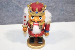 lot 244 image: Festive King Nutcracker with Sword and Glitter Details