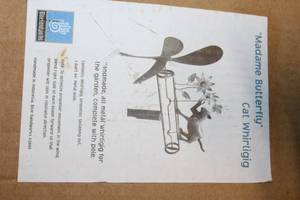 lot 247 image: Madame Butterfly Cat Whirligig Outdoor Garden Decoration
