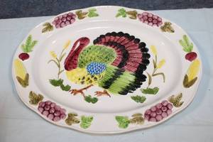 lot 256 image: Weiss Hand Painted Turkey Platter from Brazil