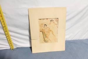 lot 257 image: Collection of 2 Framed Prints Berthe Morisot Artwork and Vintage Mountain Scene