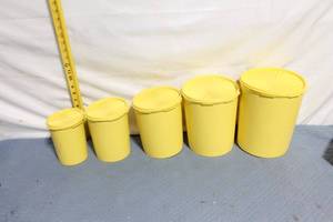 lot A-261 image: Set of 5 Vintage Yellow Tupperware Canisters with Lids